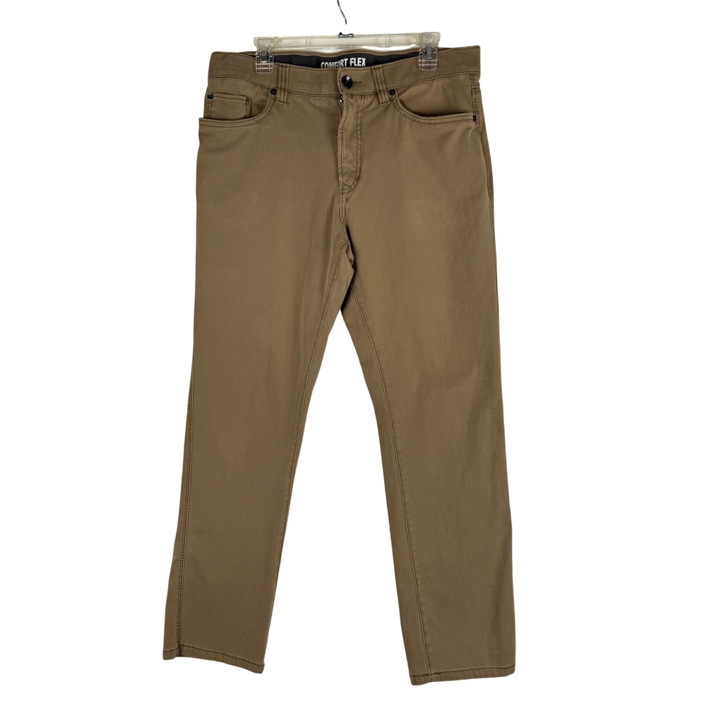 Union‎ Men's Comfort Flex Tan Khaki Knit 5 Pocket Pants- Size 36x30
